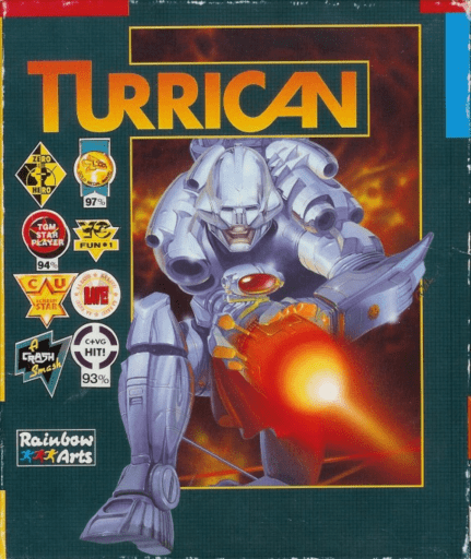 Turrican box art for ZX Spectrum